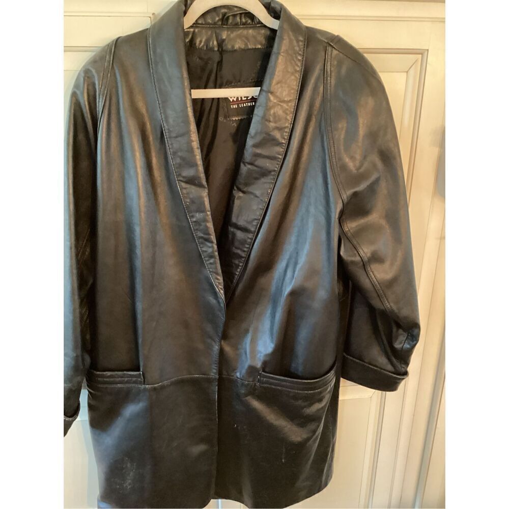 Wilson’s 100% Leather Mens Jacket Black Vintage 1980s